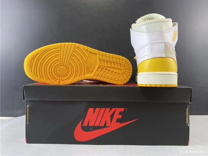 Off-White 1 Air Powder x White Jordan AQ0818-149 Dark NRG Yellow-Cone 0802